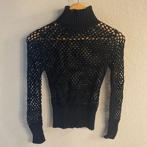 Black crochet sweater